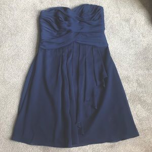 Strapless bridesmaid dress from David’s Bridal, Navy blue. Size 10